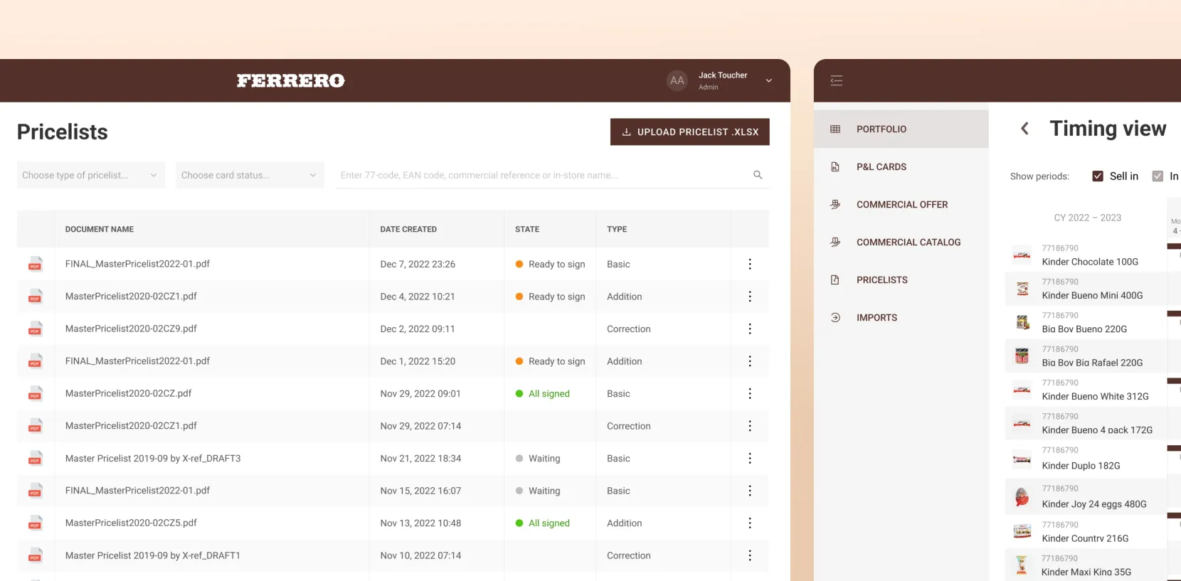 Ferrero - Product Management System by Touch4IT